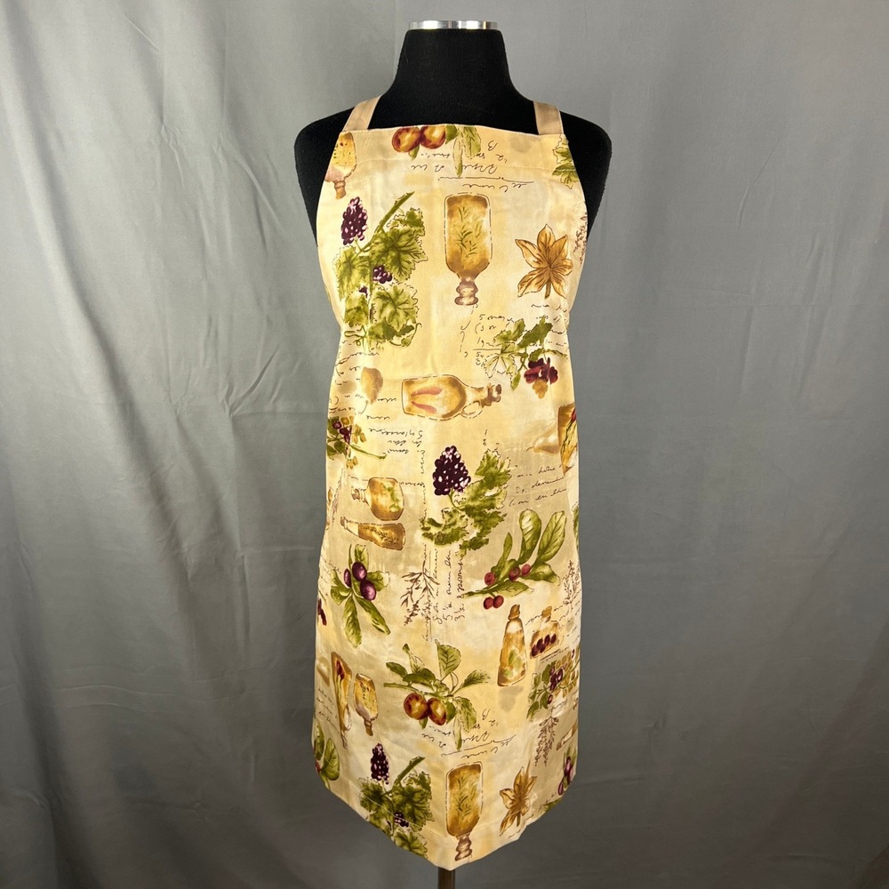 Brownstone Chef Apron Womens OS Multi Mediterranean Botanical Adjustable Straps